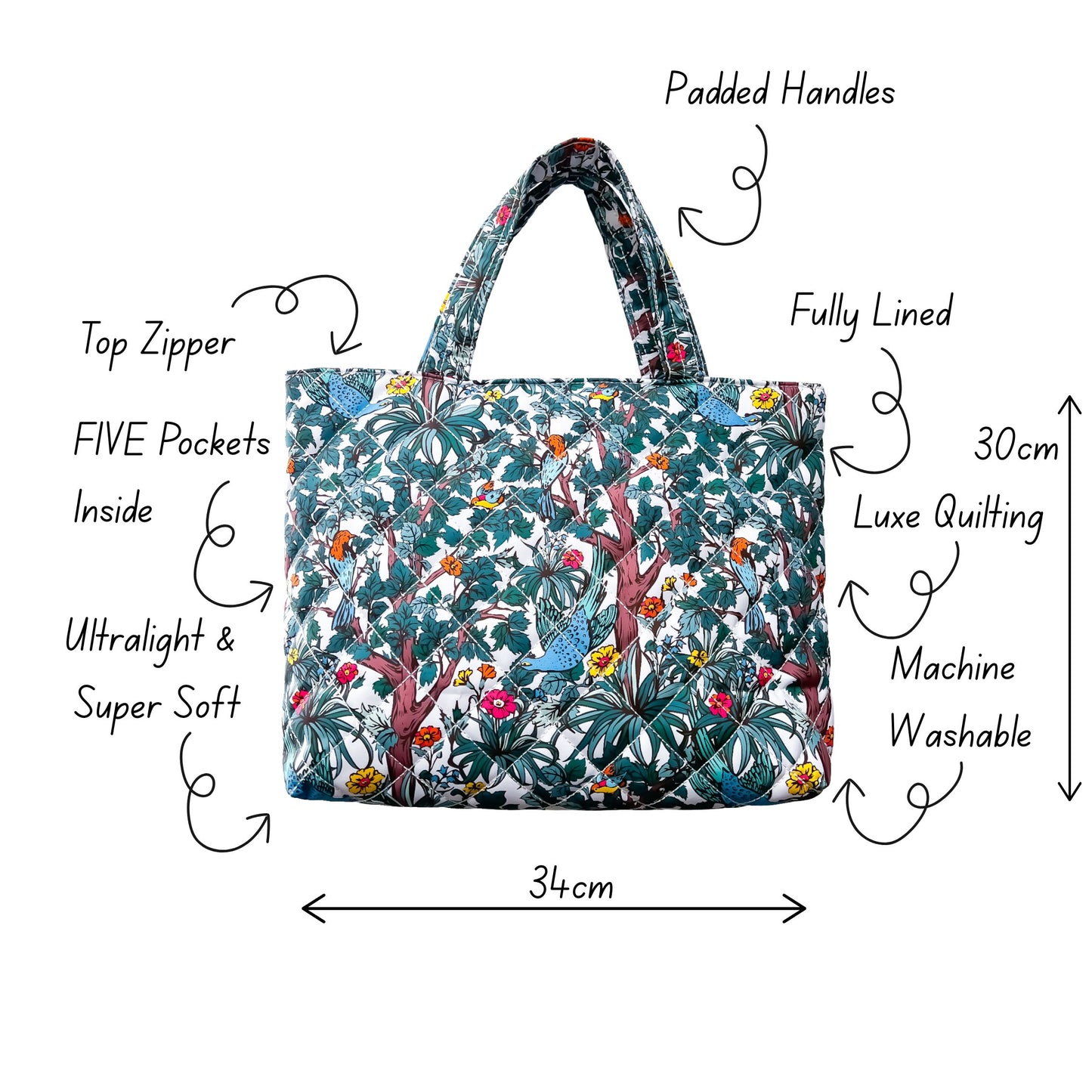 Mellow Quilted Tote Midi Enchanted Perch