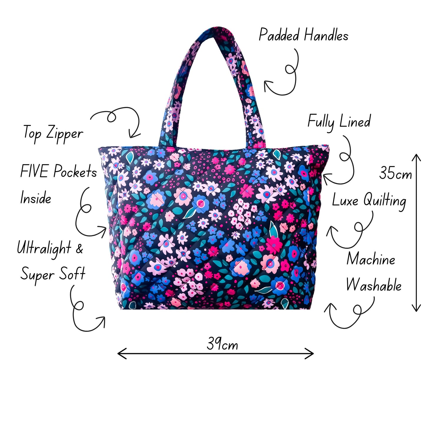Mellow Quilted Tote Maxi Pop Floral