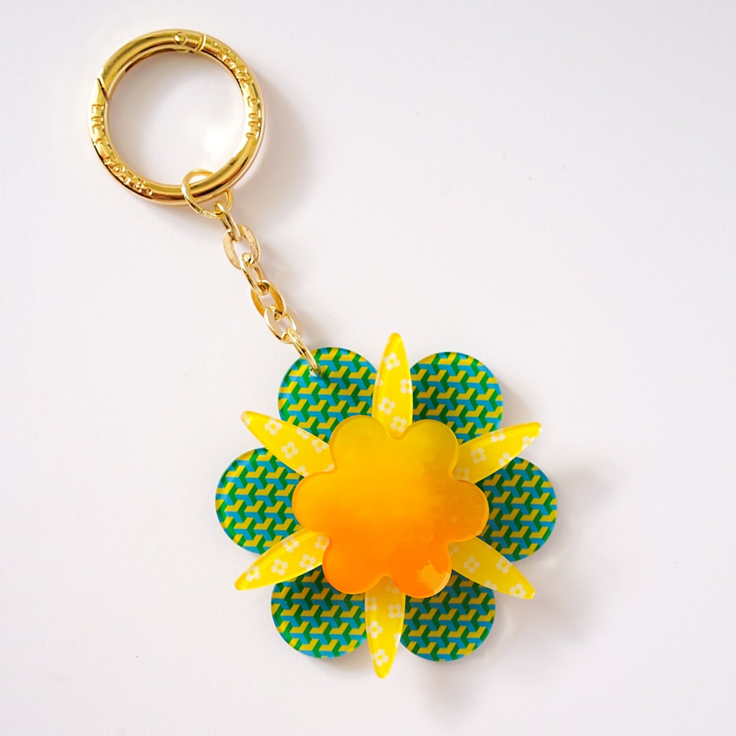 Daisy Bag Charm - Lilt Tote - Yellow Geo