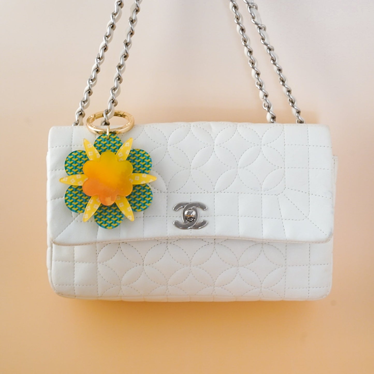 Daisy Bag Charm - Lilt Tote - Yellow Geo