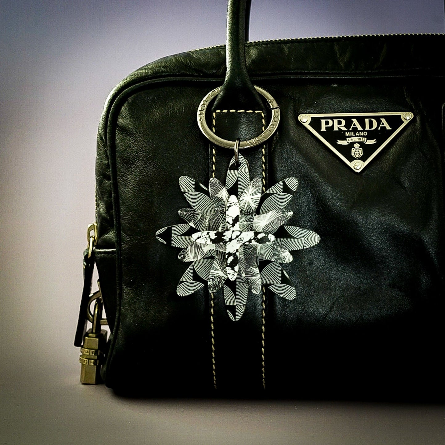 Iris Bag Charm - Lilt Tote - Greyscale