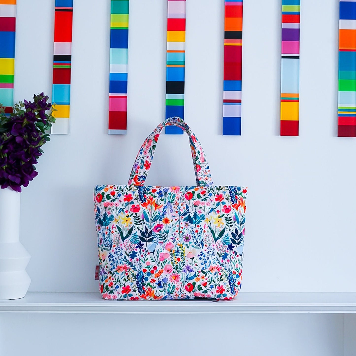 Mellow Quilted Tote Midi - Lilt Tote - Flower Bloom