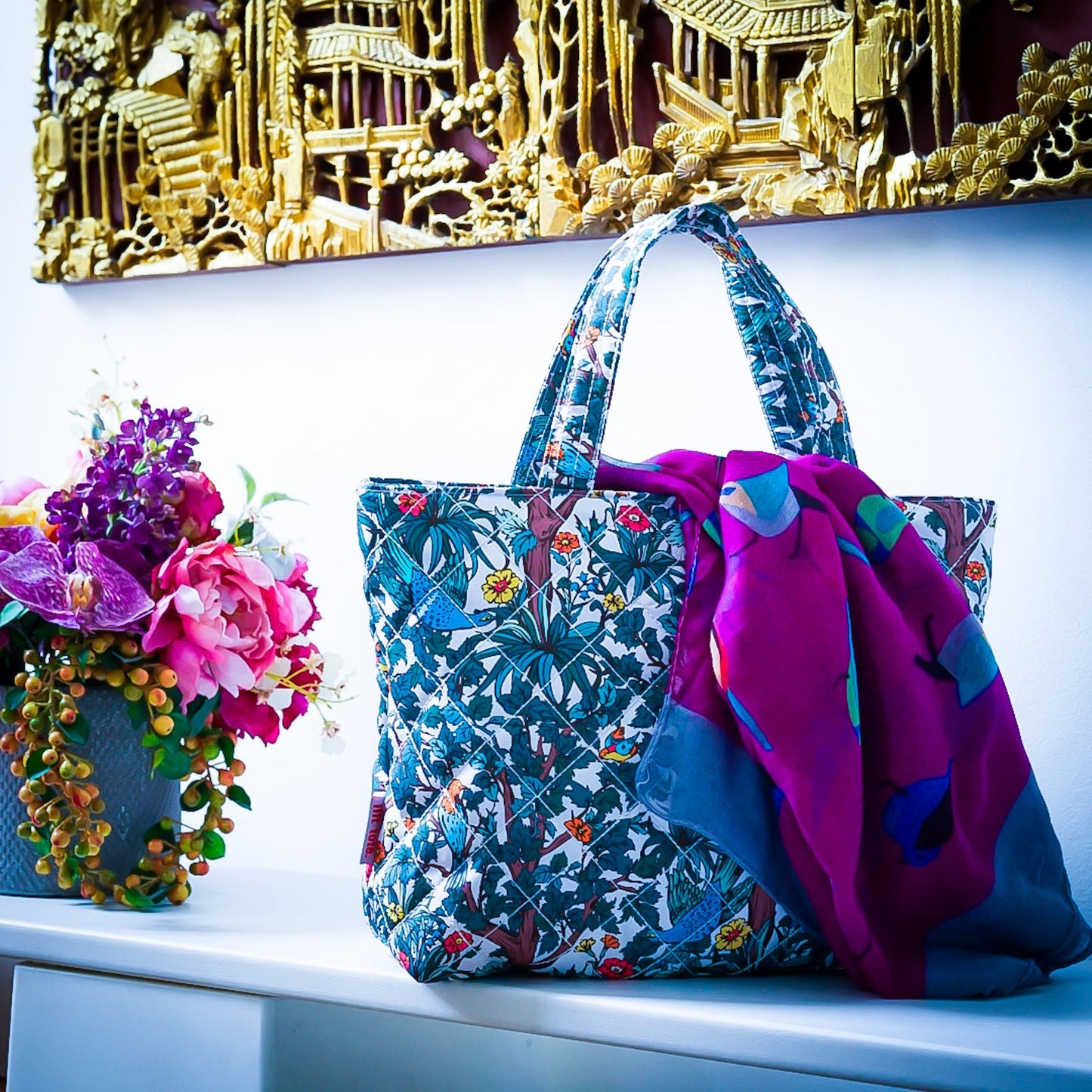 Mellow Quilted Tote Midi - Lilt Tote - Enchanted Perch
