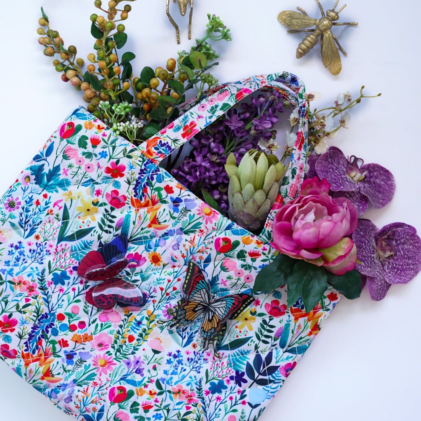 Mellow Quilted Tote Midi Flower Bloom - Lilt Tote -