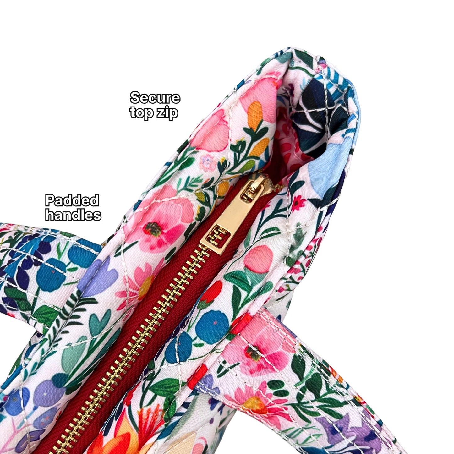 Mellow Quilted Tote Midi Flower Bloom