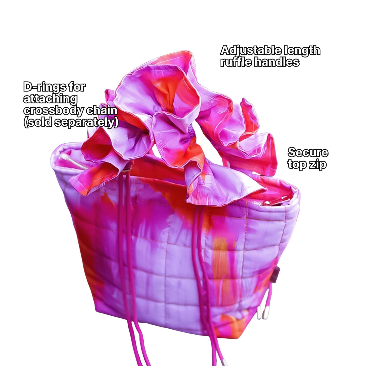 Ruffle Tote Sunset Pink