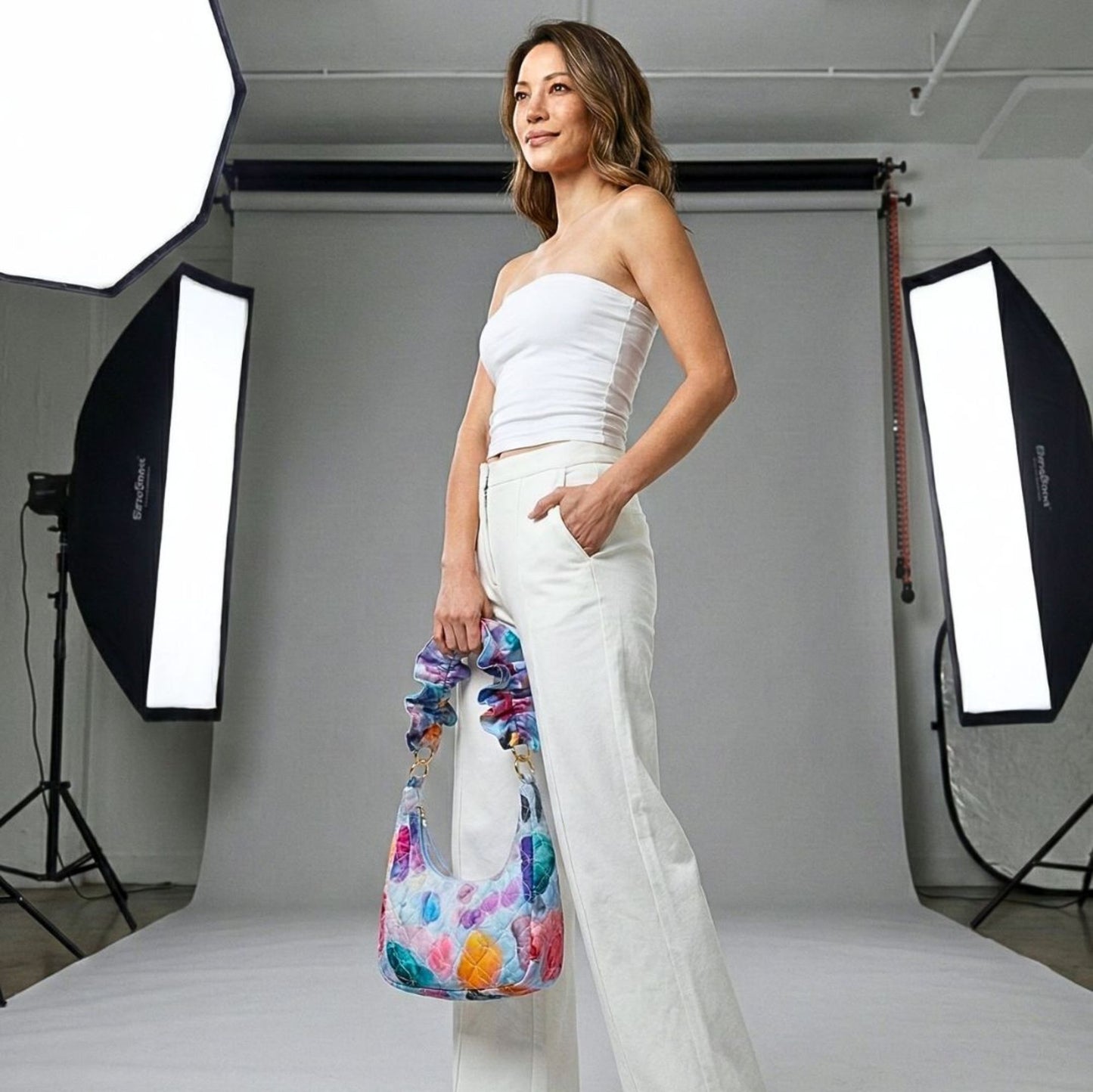 Ruffle 4-way Tote in Gem