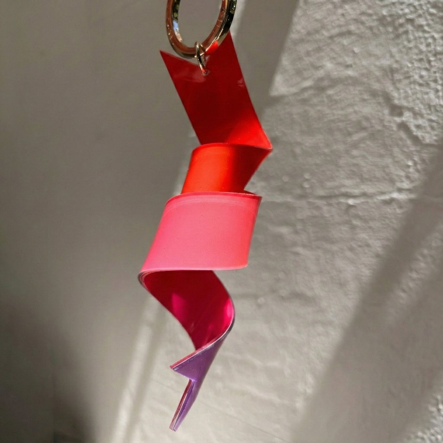 Ribbon Bag Charm in Sunset Pink