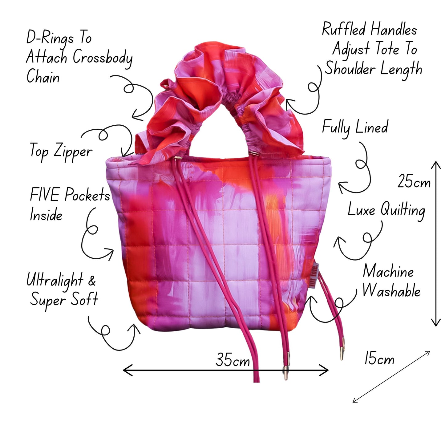 Ruffle Tote Sunset Pink
