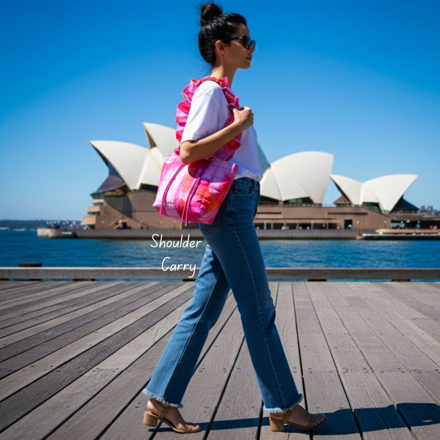 Ruffle Tote Sunset Pink