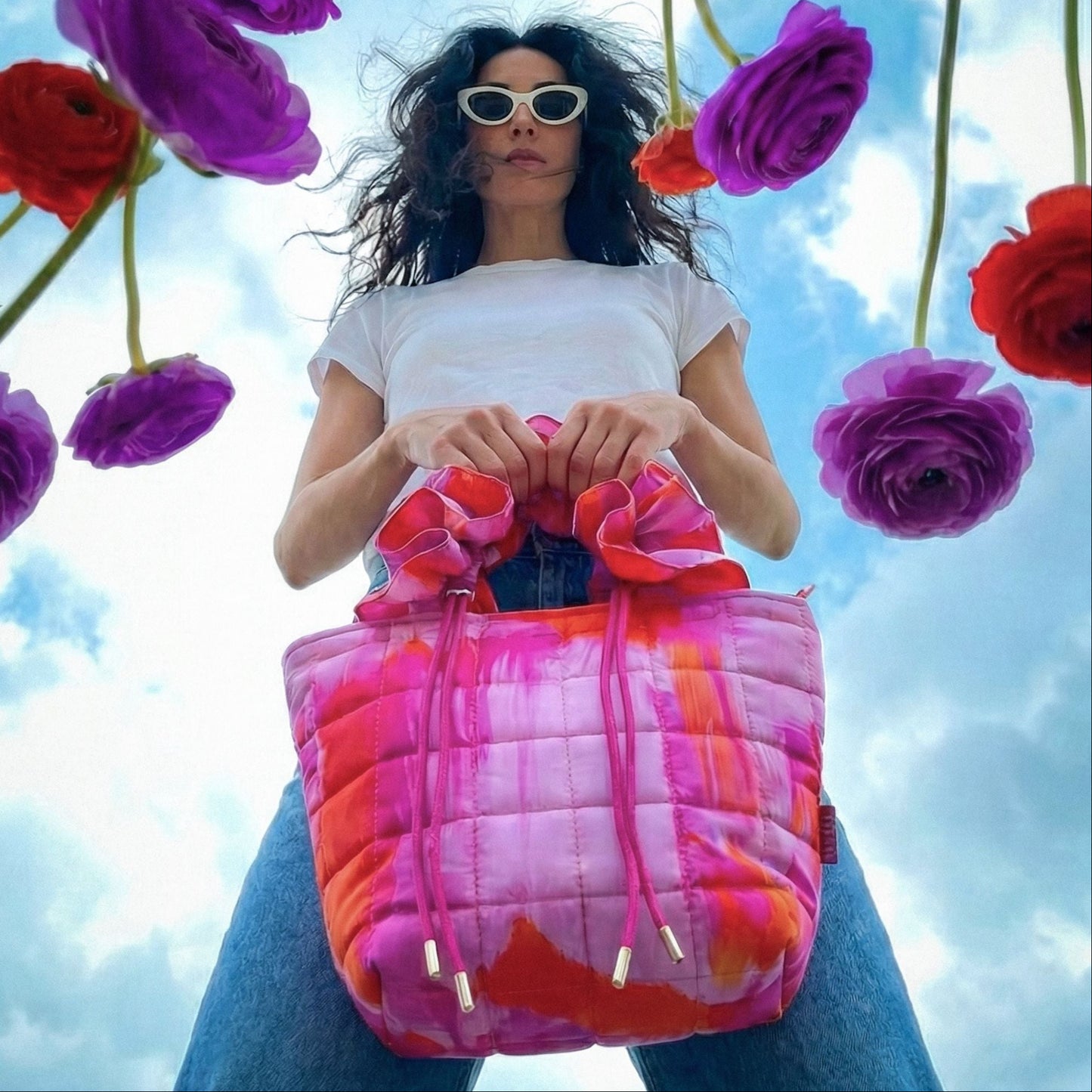 Ruffle Tote Sunset Pink