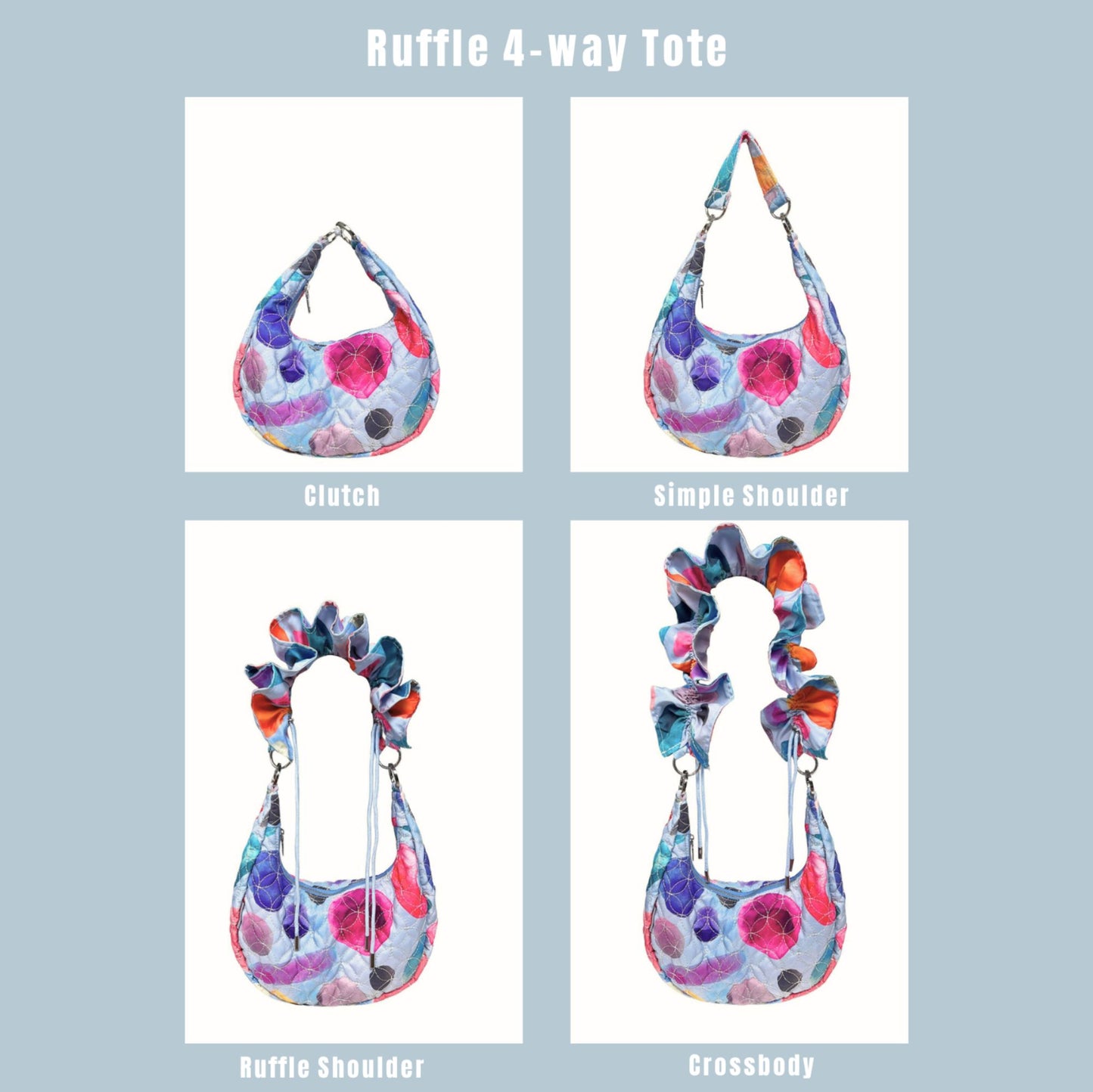 Ruffle 4-way Tote in Gem