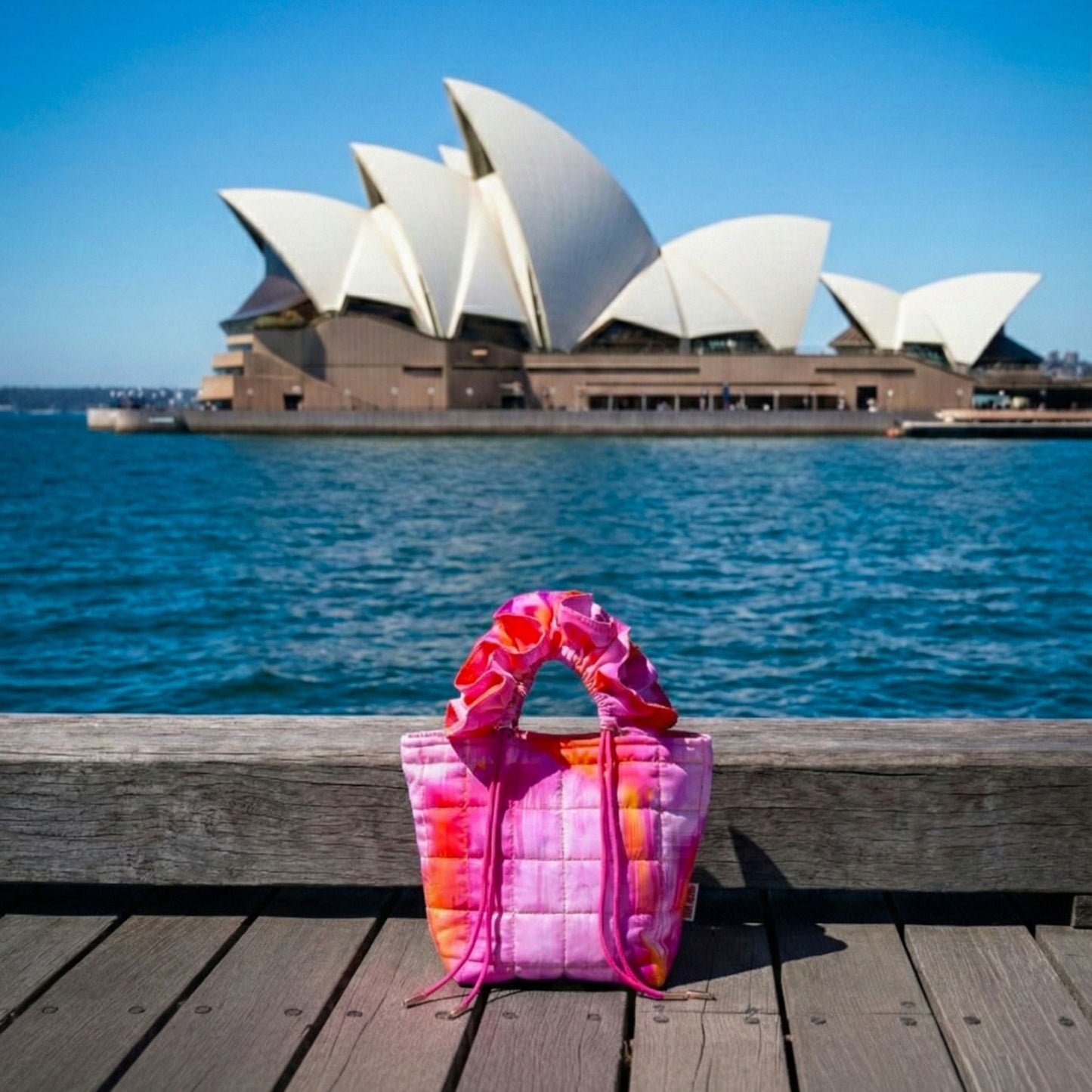 Ruffle Tote Sunset Pink
