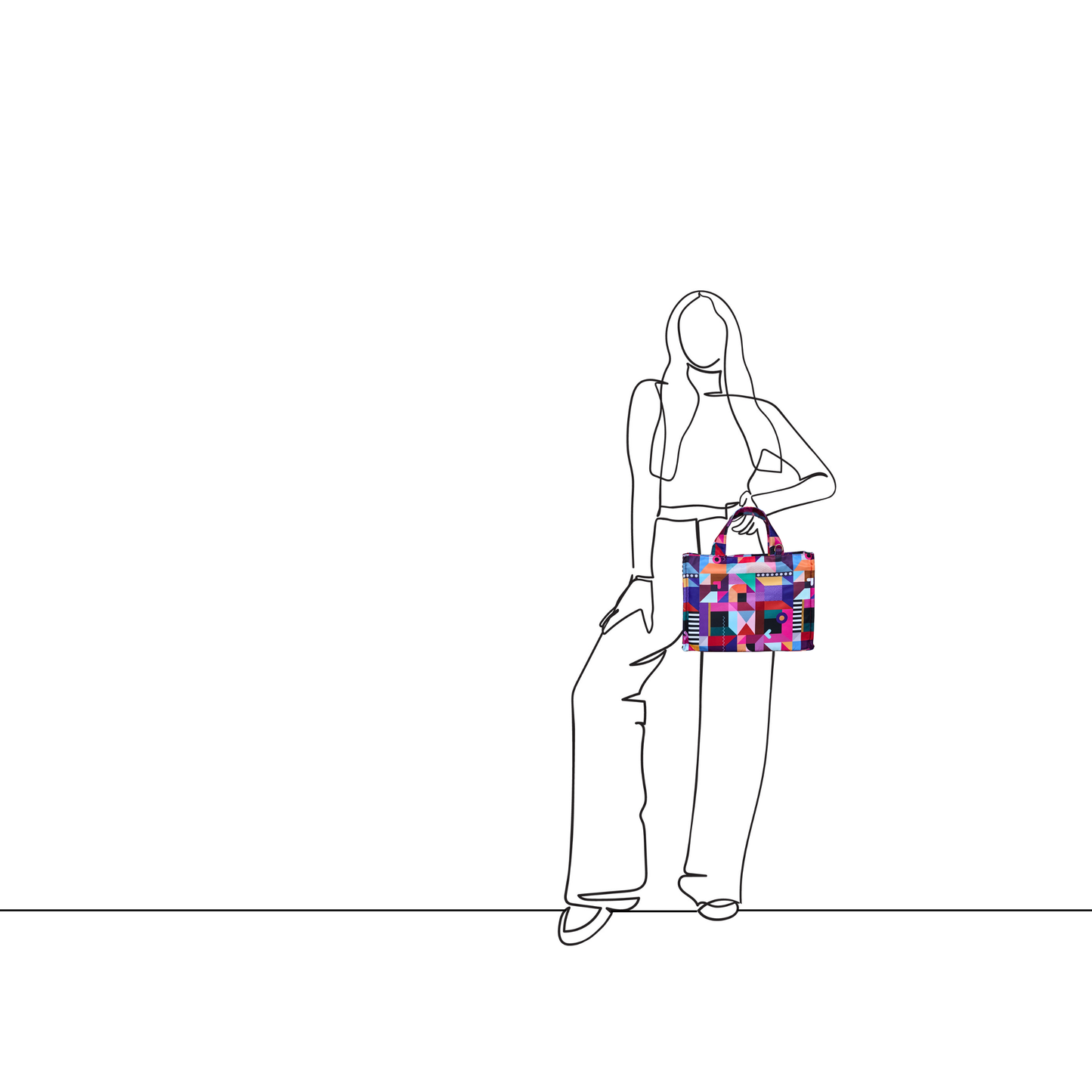 Joy Tote Midi in Architectural Kaleidoscope