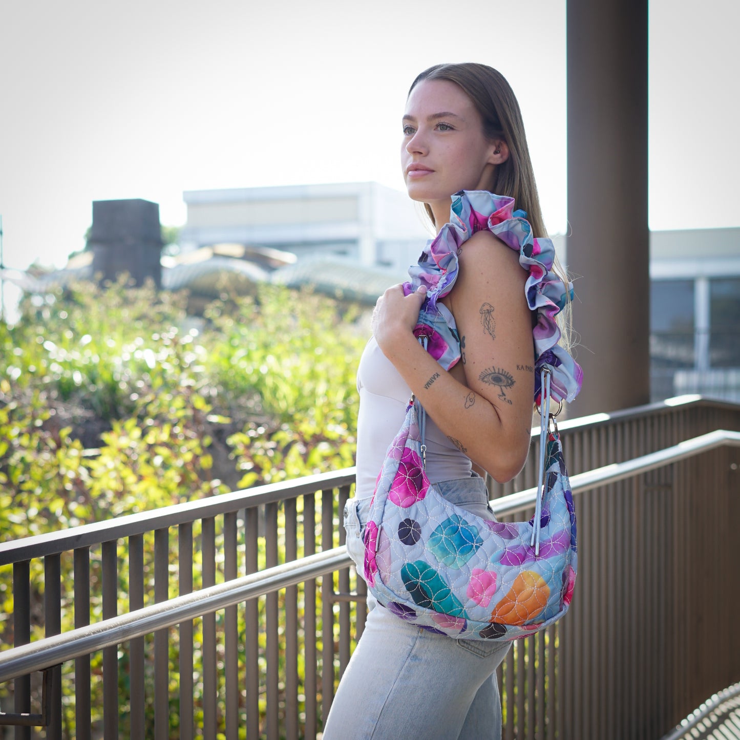 Ruffle 4-way Tote in Gem