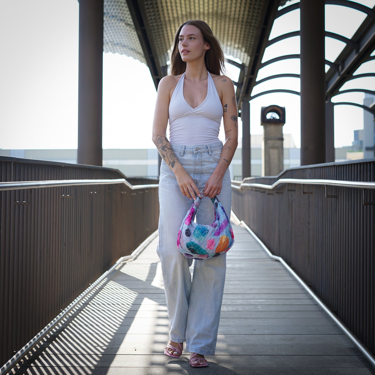Ruffle 4-way Tote in Gem