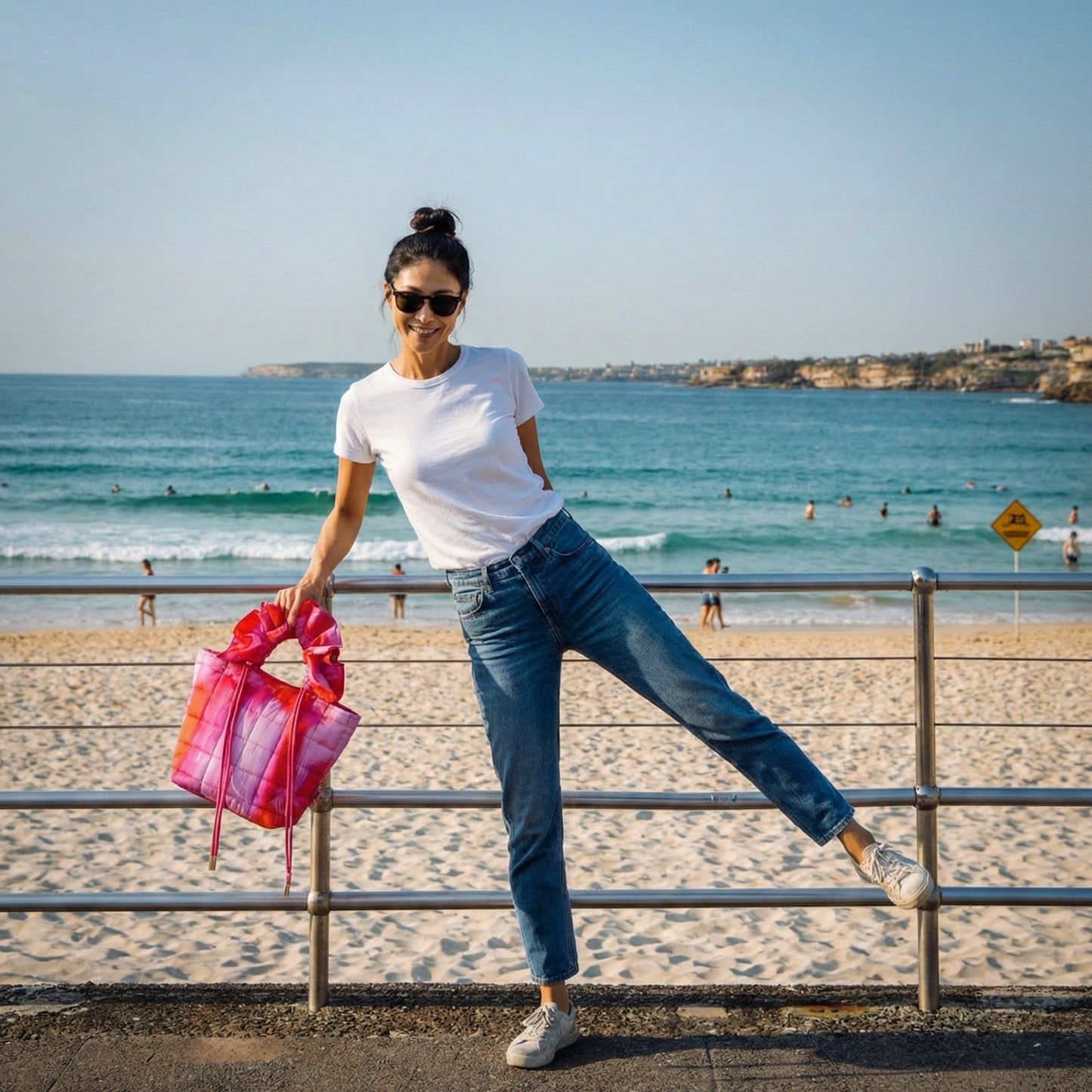 Ruffle Tote Sunset Pink