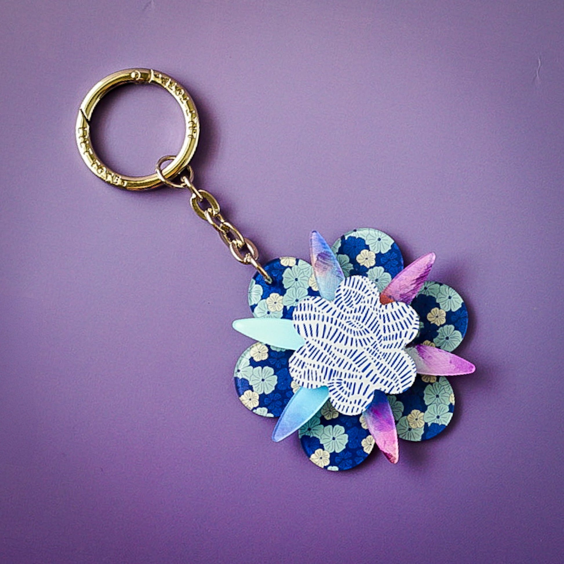 Daisy Bag Charm - Lilt Tote - Blue Tones
