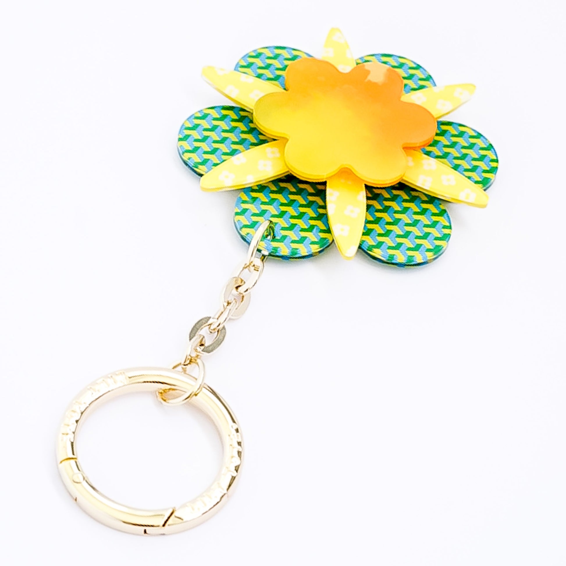 Daisy Bag Charm - Lilt Tote - Yellow Geo