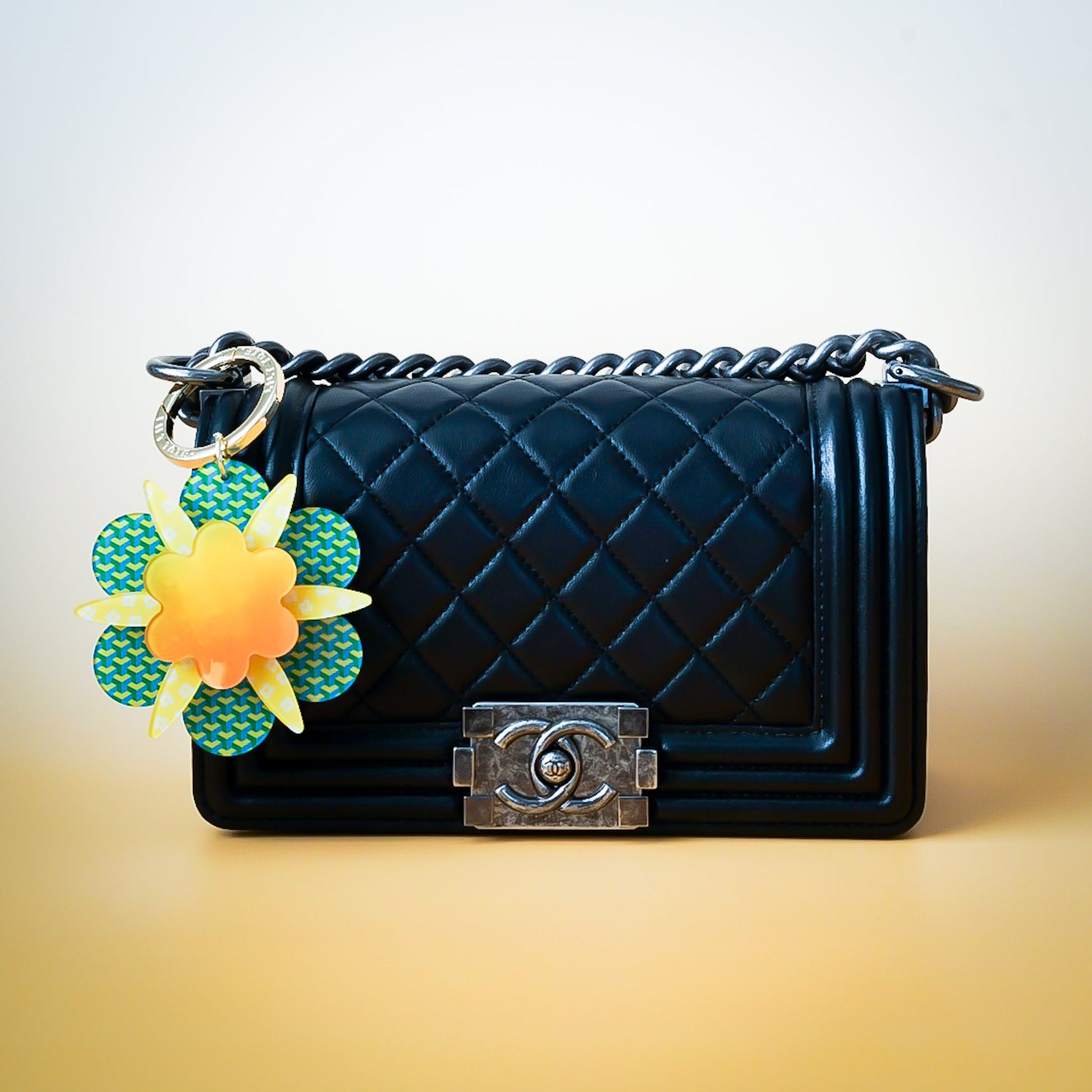 Daisy Bag Charm - Lilt Tote - Yellow Geo