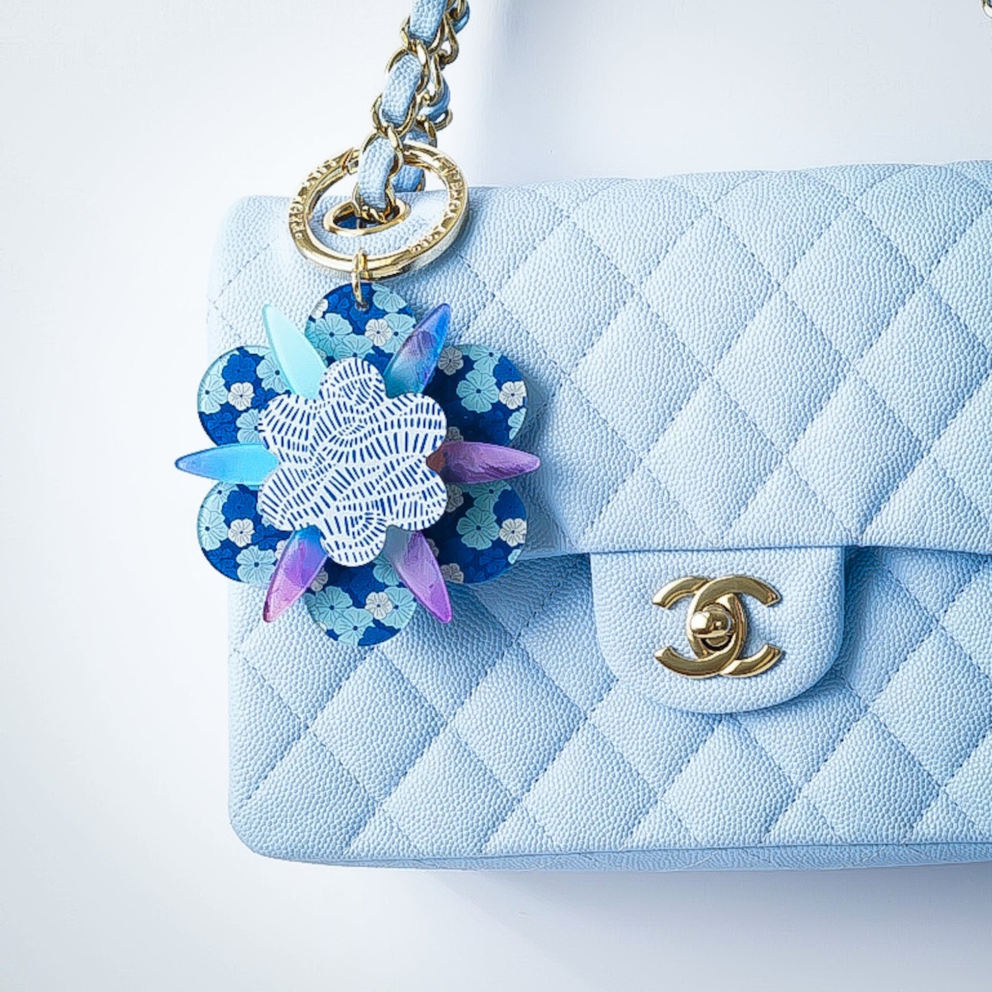 Daisy Bag Charm - Lilt Tote - Blue Tones