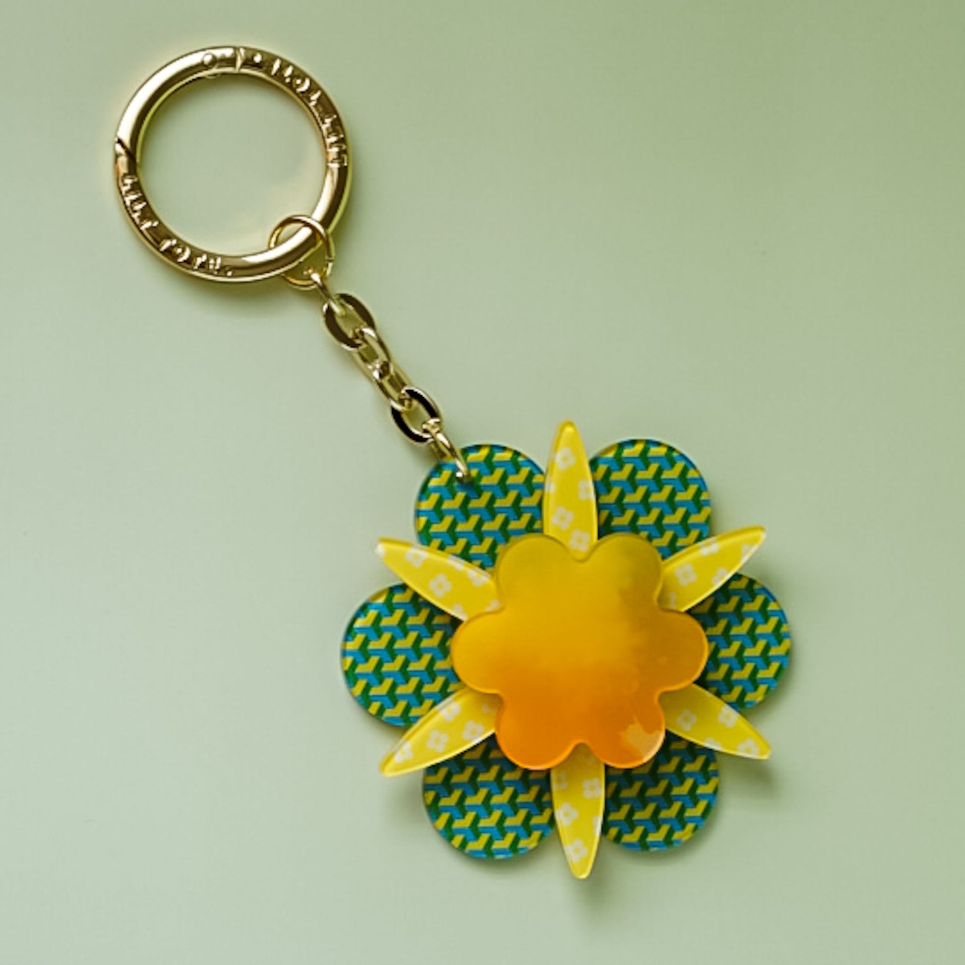 Daisy Bag Charm - Lilt Tote - Yellow Geo
