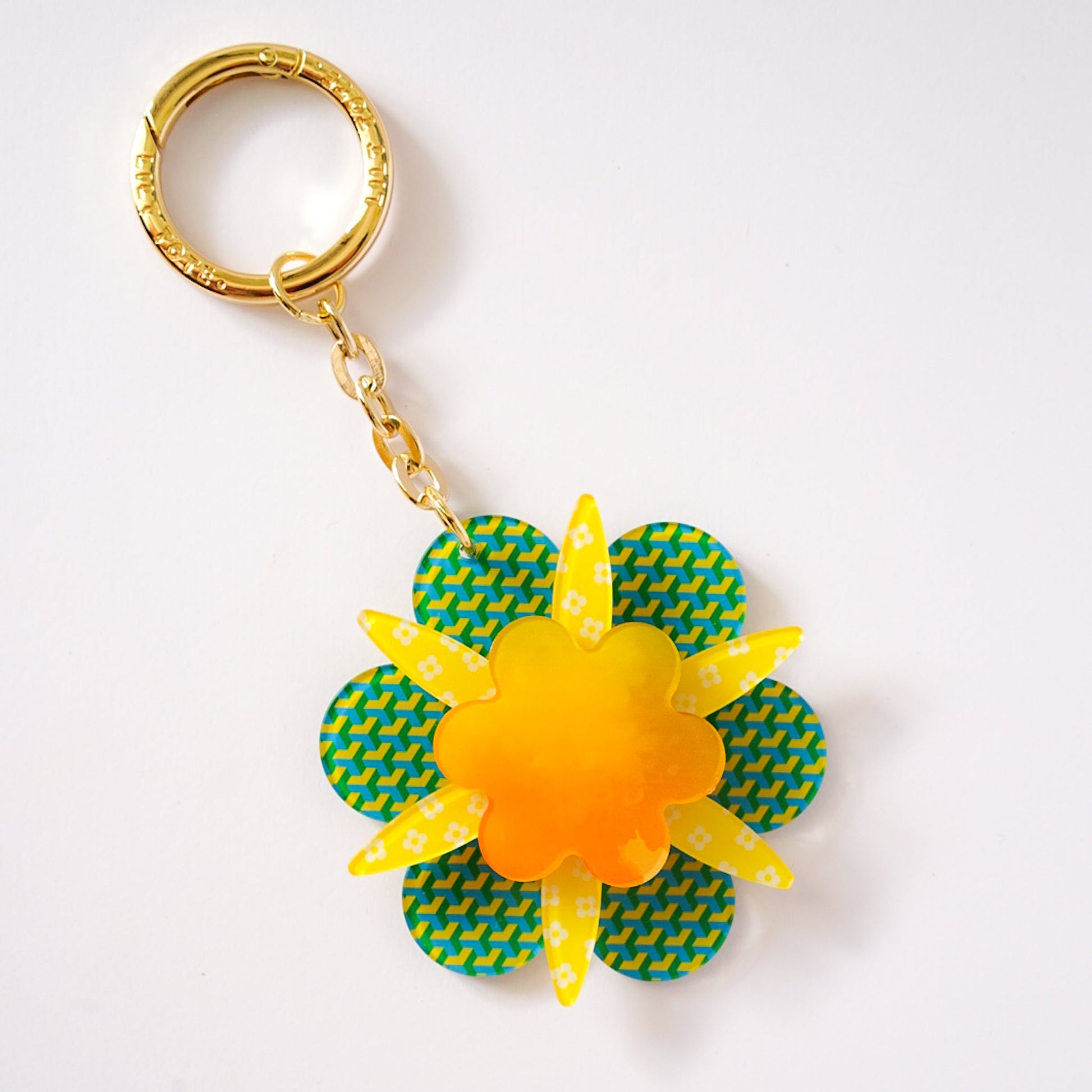 Daisy Bag Charm - Lilt Tote - Yellow Geo