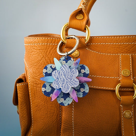 Daisy Bag Charm - Lilt Tote - Blue Tones