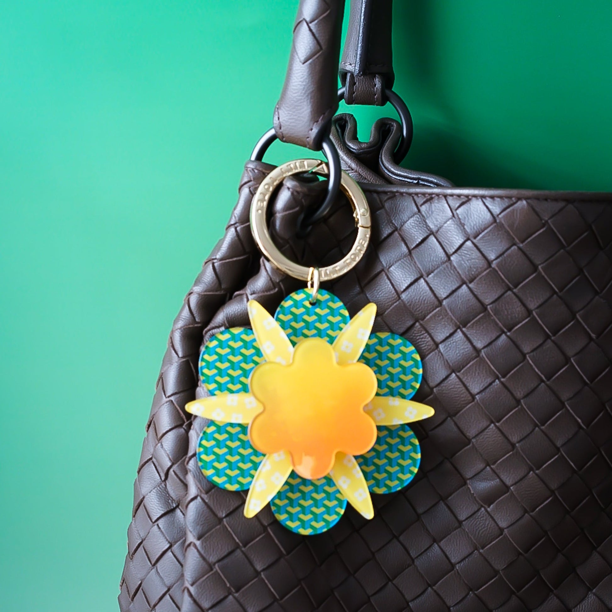 Daisy Bag Charm - Lilt Tote - Yellow Geo