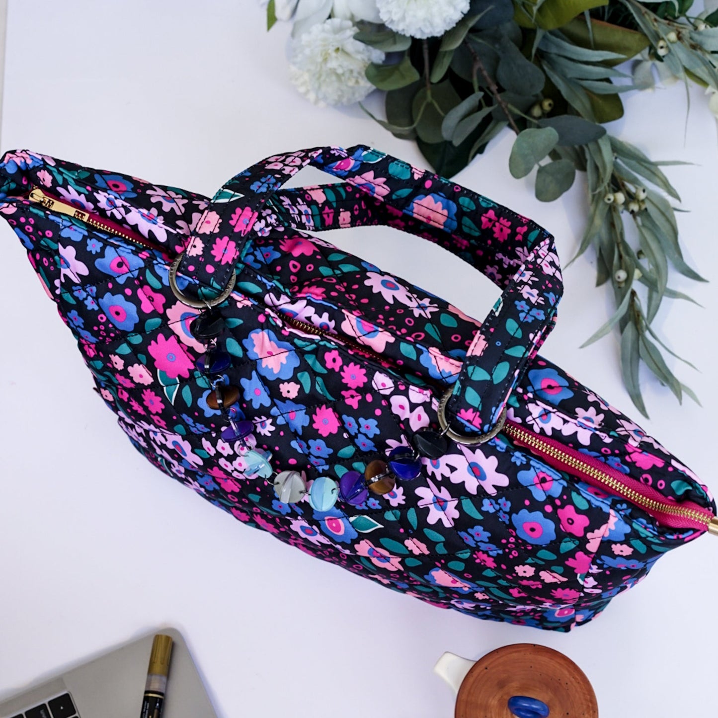 Mellow Quilted Tote Maxi - Lilt Tote - Pop Floral