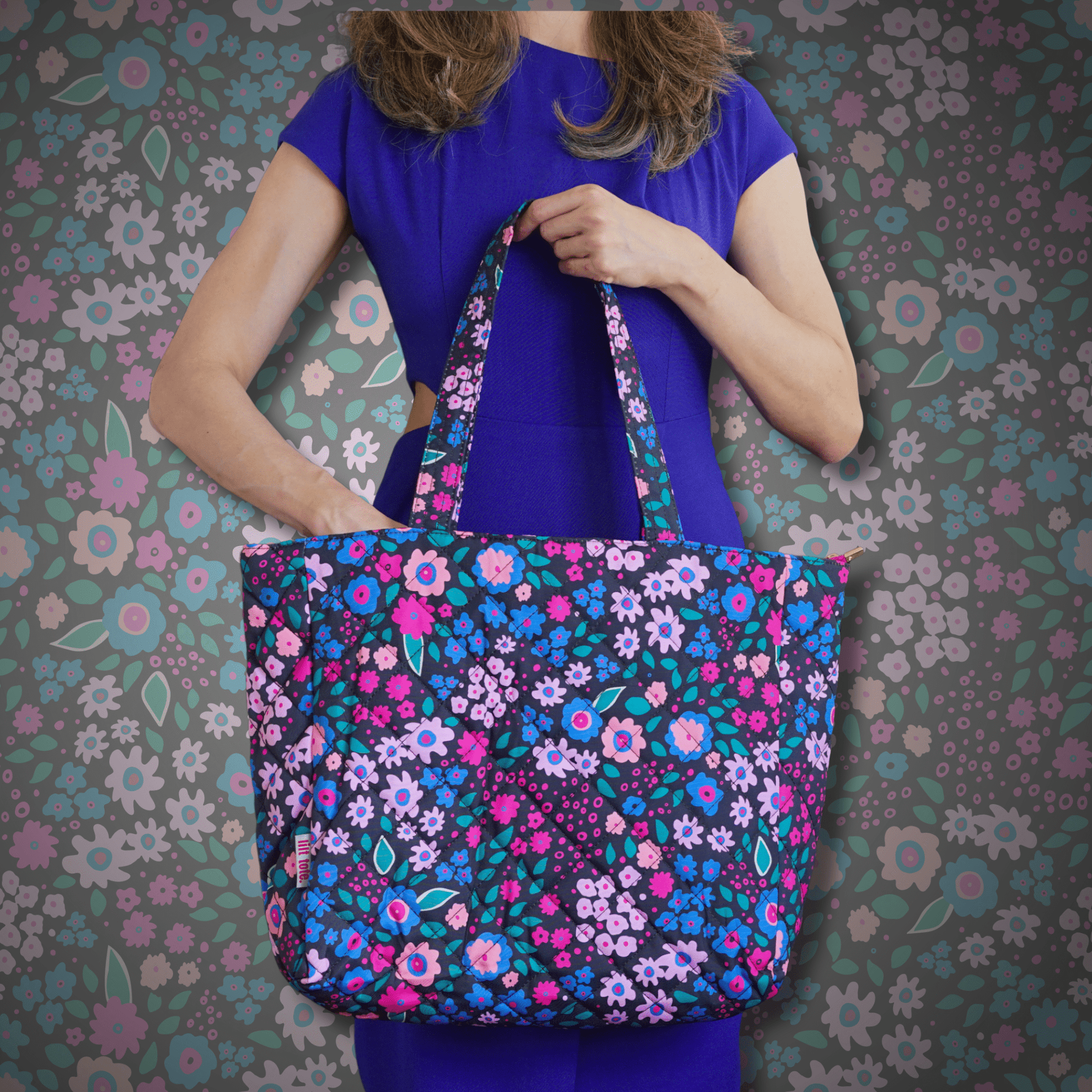 Mellow Quilted Tote Maxi - Lilt Tote - Pop Floral