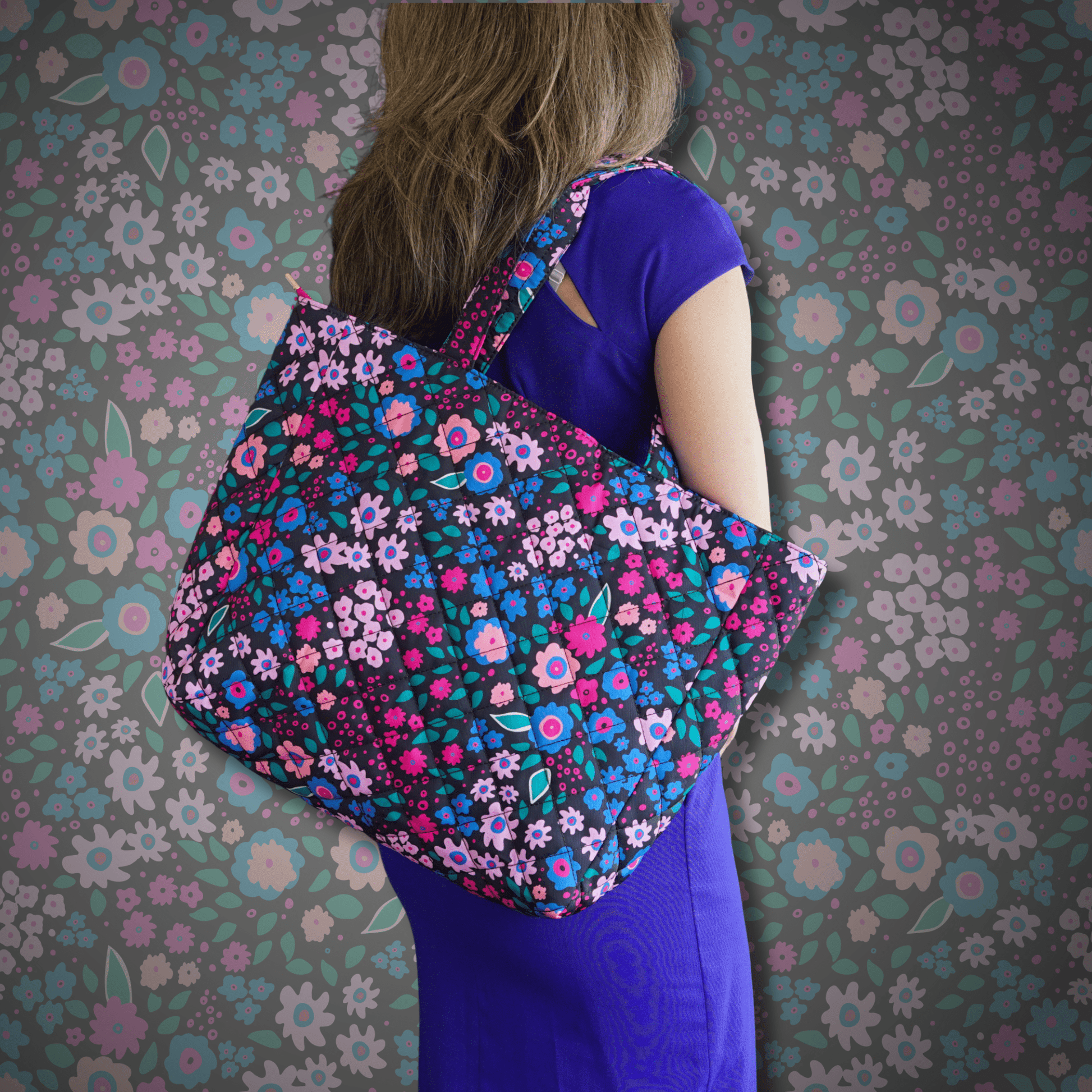 Mellow Quilted Tote Maxi - Lilt Tote - Pop Floral