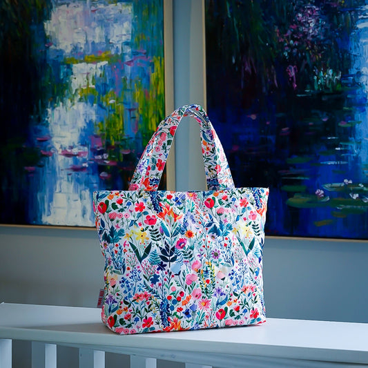 Mellow Quilted Tote Midi - Lilt Tote - Flower Bloom